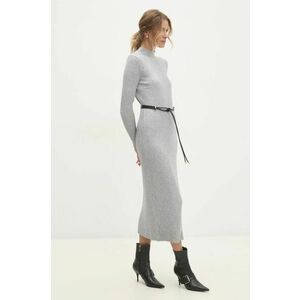 Answear Lab rochie culoarea gri, midi, mulata imagine