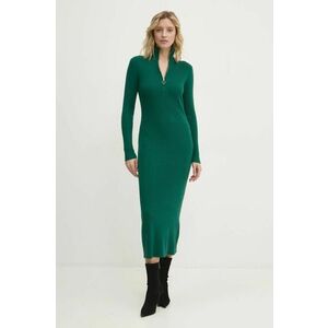 Answear Lab rochie de cașmir culoarea verde, midi, mulata imagine