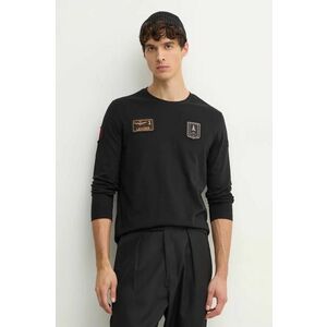 Aeronautica Militare longsleeve din bumbac culoarea negru, cu imprimeu, TS2317J489 imagine