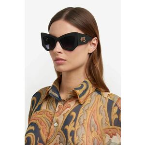 Etro ochelari de soare femei, culoarea negru, ETROMANIA imagine