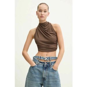 Rick Owens Lilies bluza femei, culoarea maro, neted, LI02D5121RV imagine