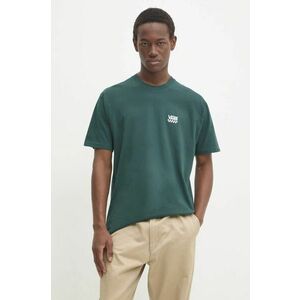 Vans tricou din bumbac barbati, culoarea verde, neted, VN0A7TLG2LN1 imagine