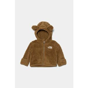 The North Face hanorac polar pentru bebeluși BABCAMPSHIRE F/Z HOODIE culoarea maro, cu glugă, neted, NF0A88VW1731 imagine