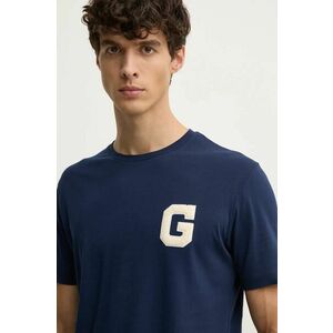 Gant tricou din bumbac barbati, culoarea albastru marin, cu imprimeu, 2043022 imagine