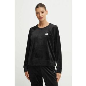 Dkny bluză din velur culoarea negru, cu imprimeu, DP4T1057 imagine