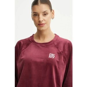 Dkny bluză din velur culoarea bordo, cu imprimeu, DP4T1057 imagine