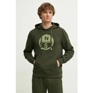 North Sails bluza barbati, culoarea verde, cu glugă, cu imprimeu, 691258 imagine