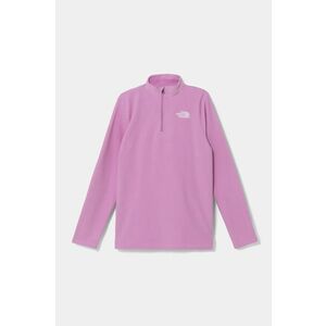 The North Face hanorac polar pentru copii GLACIER 1/4 ZIP PULLOVER culoarea violet, cu imprimeu, NF0A8AZM1I81 imagine