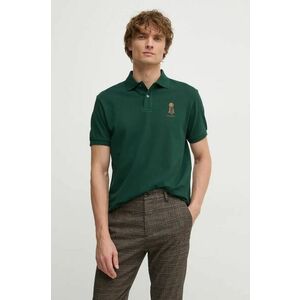 Hackett London polo de bumbac culoarea verde, cu imprimeu, HM563357 imagine