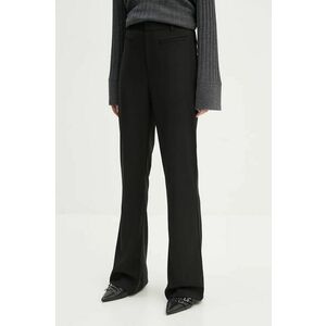 Gestuz pantaloni femei, culoarea negru, evazati, high waist, 10905924 imagine