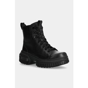 Sorel bocanci de piele ONA AVE BOOT LACE WP femei, culoarea negru, cu toc plat, 2102151010 imagine