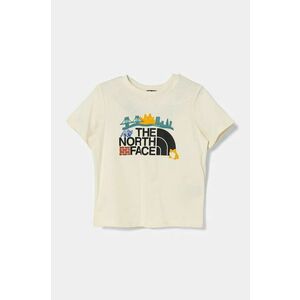 The North Face tricou de bumbac pentru copii TRAIL MAP GRAPHIC S/S TEE culoarea bej, cu imprimeu, NF0A89H4QLI1 imagine