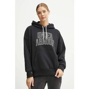 Under Armour bluza Icon HWT Terry femei, culoarea negru, cu glugă, cu imprimeu, 1386494 imagine