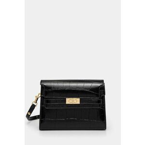 Tory Burch poseta de piele Lee Radziwill culoarea negru, 162247.001 imagine