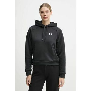 Under Armour bluza Armour Fleece Pro femei, culoarea negru, cu glugă, neted, 1386504 imagine