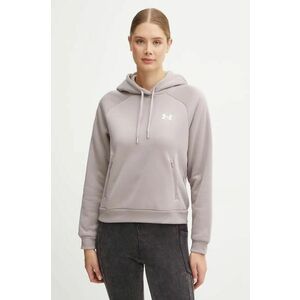 Under Armour bluza Armour Fleece Pro femei, culoarea violet, cu glugă, neted, 1386504 imagine