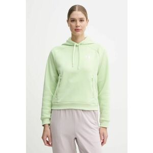 Under Armour bluza Armour Fleece Pro femei, culoarea verde, cu glugă, neted, 1386504 imagine