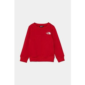 The North Face bluza copii REDBOX REGULAR CREW culoarea rosu, cu imprimeu, NF0A89H76821 imagine