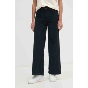 Pepe Jeans pantaloni de catifea cord CELIA culoarea albastru marin, fason culottes, high waist, PL211776 imagine