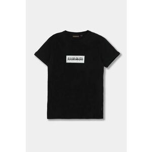 Napapijri tricou de bumbac pentru copii S-CHAMOIS SS culoarea negru, cu imprimeu, NP0A4HYL0411 imagine