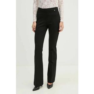 Gaudi pantaloni femei, culoarea negru, evazati, high waist, 421FD24004 imagine