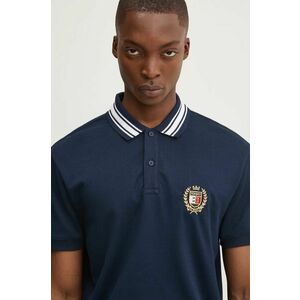 Tommy Jeans tricou polo barbati, culoarea albastru marin, cu imprimeu, DM0DM19624 imagine