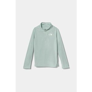 The North Face bluza copii NEVER STOP 1/4 ZIP culoarea turcoaz, neted, NF0A870Q1OC1 imagine