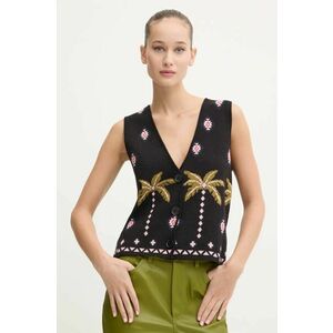 Never Fully Dressed vesta Havana Waistcoat culoarea negru, light, NFDKN408 imagine