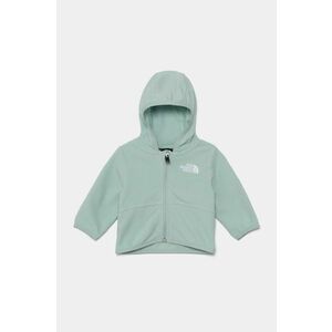 The North Face hanorac polar pentru bebeluși BABGLACIER F/Z HOODIE culoarea turcoaz, cu glugă, neted, NF0A8B1A1OC1 imagine