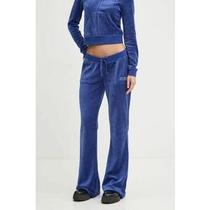 Juicy Couture pantaloni de trening din velur HERITAGE CROWN CAISA LOW RISE PANT cu imprimeu, JCGBJ224012 imagine