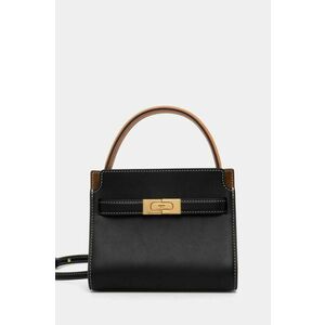 Tory Burch poseta de piele Lee Radziwill culoarea negru, 75662.001 imagine