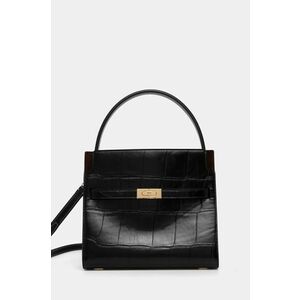 Tory Burch poseta de piele Lee Radziwill culoarea negru, 162237.001 imagine