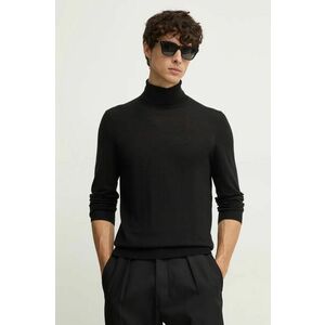 Hackett London pulover de lana barbati, culoarea negru, light, cu guler, HM703264 imagine