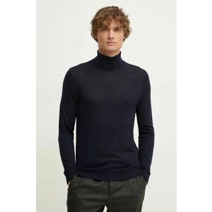 Hackett London pulover de lana barbati, culoarea albastru marin, light, cu guler, HM703264 imagine