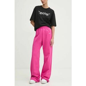 Chiara Ferragni pantaloni de trening din bumbac culoarea roz, neted, 77CBAK03 imagine