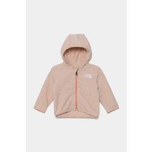 The North Face bluza bebe BABGLACIER F/Z HOODIE culoarea roz, cu glugă, neted, NF0A8B1ALK61 imagine