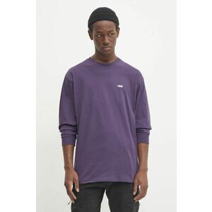 Vans longsleeve din bumbac culoarea violet, neted, VN0A49LC11E1 imagine