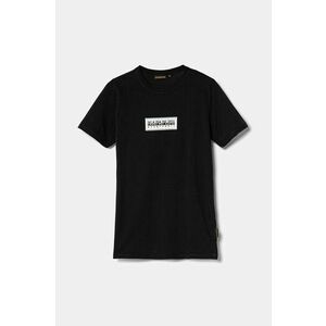 Napapijri tricou de bumbac pentru copii S-CHAMOIS SS culoarea negru, cu imprimeu, NP0A4HYL0411 imagine