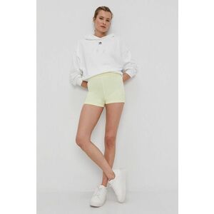 adidas Originals pantaloni scurți H56462 femei, culoarea galben, material uni, medium waist H56462-HAZYEL imagine