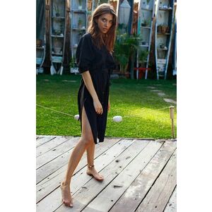 MUUV. rochie Beach Shirt femei, culoarea negru, regular imagine