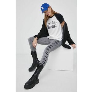 Superdry Colanți femei, culoarea gri, melanj imagine