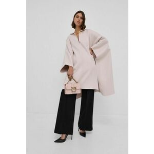 Elisabetta Franchi Poncho de lână culoarea roz, de tranzitie imagine