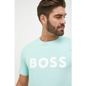 BOSS tricou din bumbac CASUAL bărbați, culoarea verde, cu imprimeu 50481923 imagine