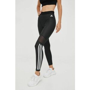 adidas Performance leggins de antrenament Hyperglam femei, culoarea negru, cu imprimeu imagine