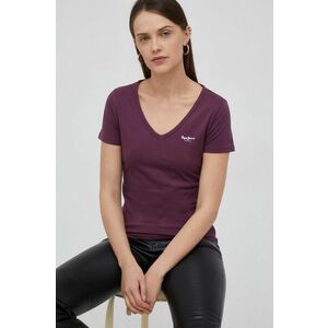 Pepe Jeans tricou din bumbac culoarea violet imagine