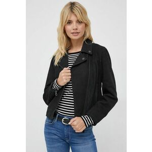 Pepe Jeans geaca ramones de piele Roma femei, culoarea negru, de tranzitie imagine