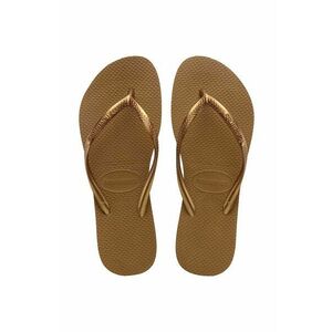 Havaianas slapi femei, culoarea maro, cu toc plat imagine