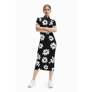 Desigual rochie culoarea negru, midi, mulata imagine