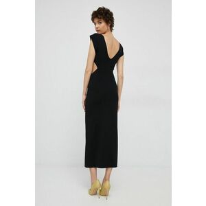 Sisley rochie culoarea negru, maxi, mulata imagine