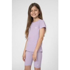 4F tricou de bumbac pentru copii culoarea violet, neted imagine